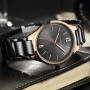 Ceas barbatesc elegant CURREN, cu bratara metalica, Negru/Auriu - M8280NA